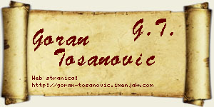Goran Tošanović vizit kartica